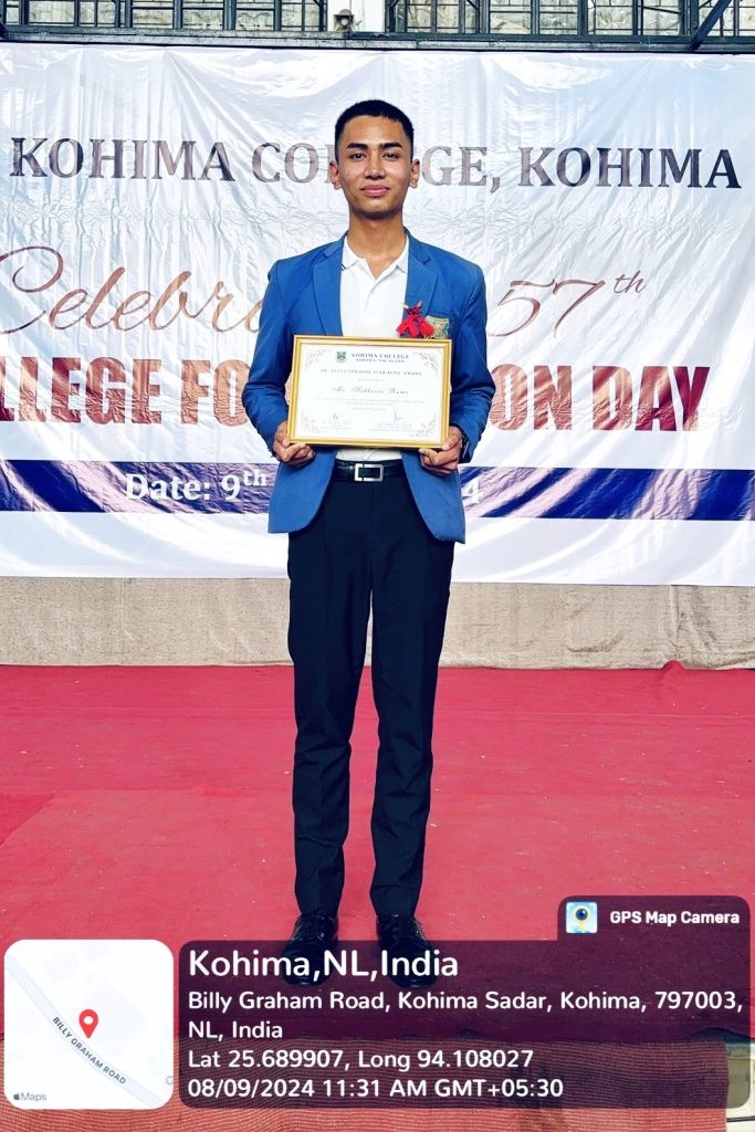 2024 Winner: Kikhosou Rume, 6th Semester, Department of Political Science